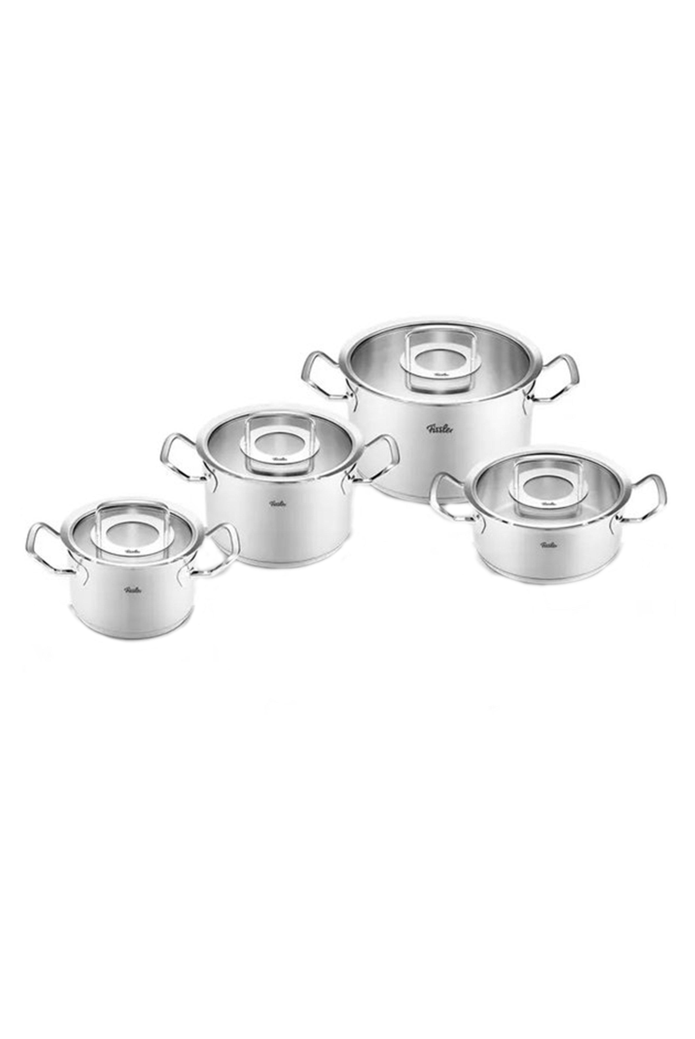  [CHÍNH HÃNG] Bộ nồi inox cao cấp Fissler Original Pro 4 món (nắp kính) - Made in Germany 