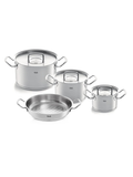  [CHÍNH HÃNG] Bộ nồi Fissler Original Pro 4 món (3 nồi 1 chảo nắp inox / nắp kính) - Sản xuất tại Đức 