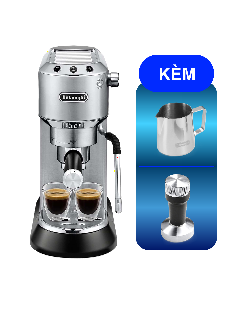  Máy pha cà phê Delonghi EC885 Dedica Arte Manual Espresso Coffee Maker Ec885.BG - EC885.GY - Ec885.M 