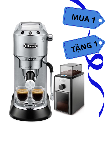 [MUA 1 - TẶNG 1] Máy pha cà phê Delonghi EC885 Dedica Arte Manual Espresso Coffee Maker Ec885.BG - EC885.GY - Ec885.M 