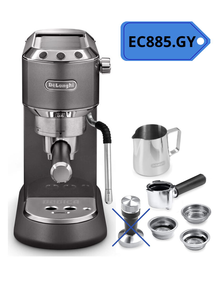  Máy pha cà phê Delonghi EC885 Dedica Arte Manual Espresso Coffee Maker Ec885.BG - EC885.GY - Ec885.M 