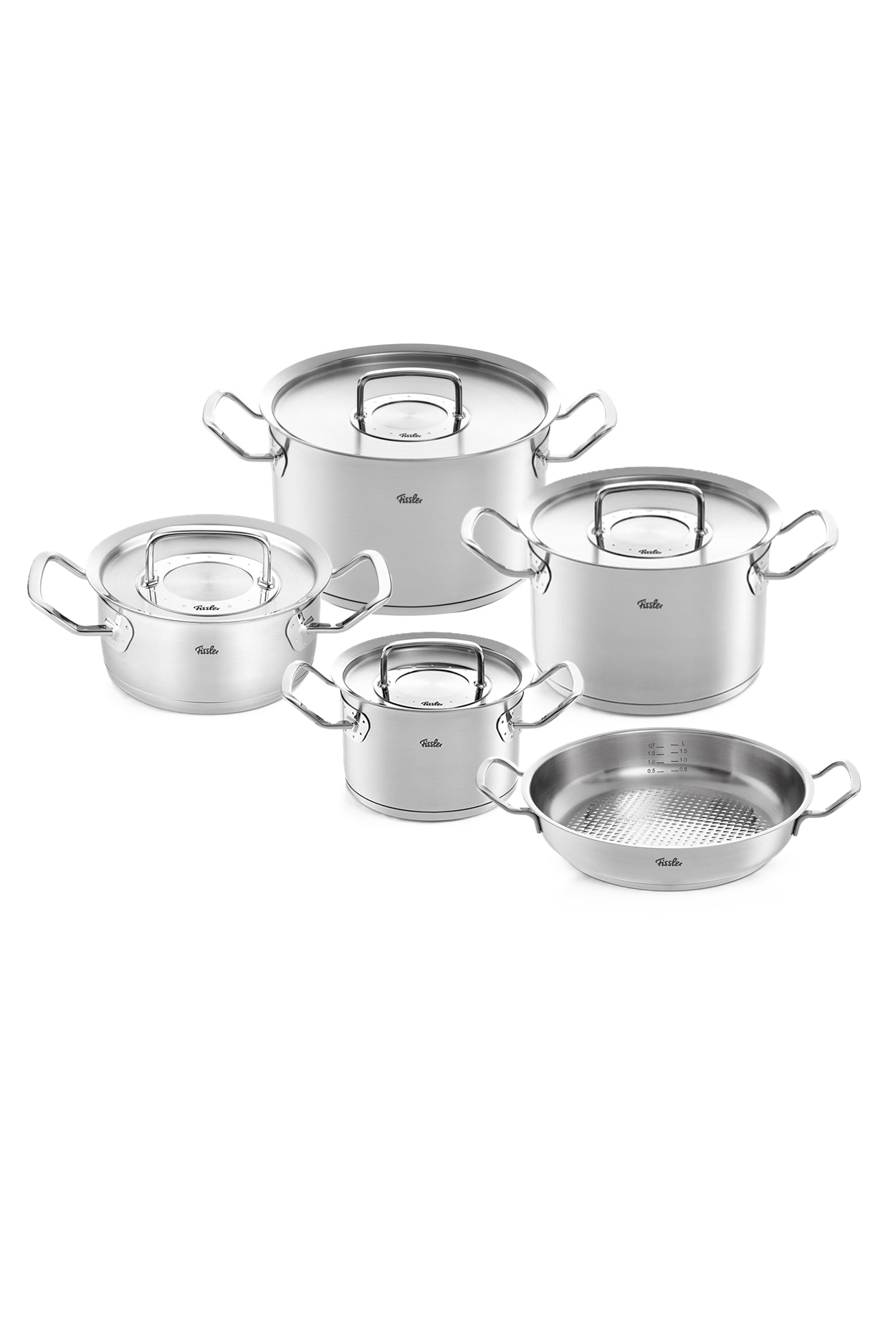  [CHÍNH HÃNG] Bộ nồi Fissler Original Pro fi 5 món vung kính kèm chảo - Bộ nồi Fissler Original Pro 3 món - 4 món - 5 món 