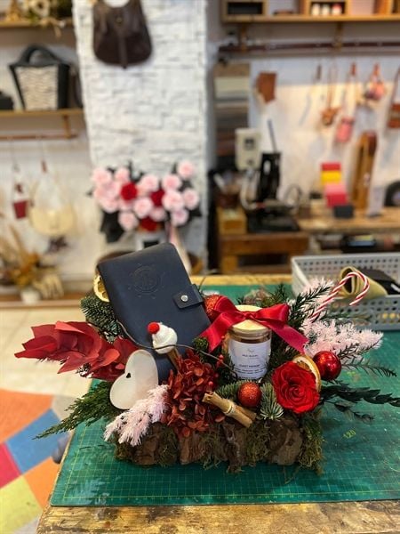 Khay hoa centerpiece decor giáng sinh | S62Xmas
