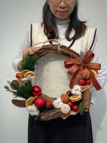 Vòng nguyệt quế Xmas thông Nauy 40cm