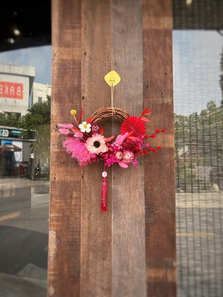 Vòng hoa khô trang trí Tết 35cm