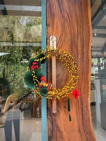 Vòng hoa khô trang trí Tết 55cm