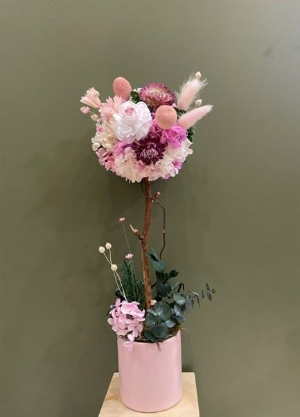 Chậu hoa Blossom Tree tone hồng H40xW18cm