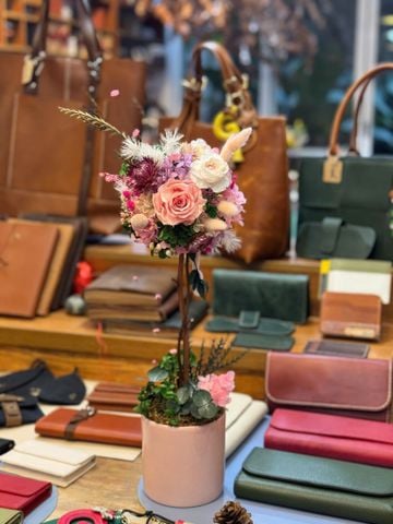 Chậu hoa khô Blossom Tree tone hồng