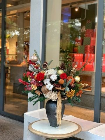 Bình hoa Xmas tone đỏ M130700L