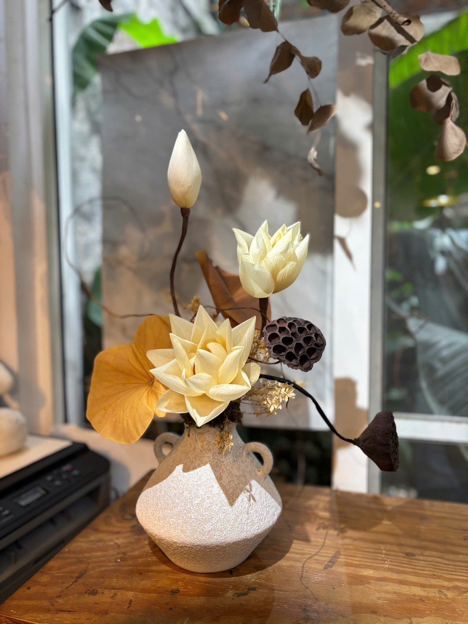 Bình hoa sen khô M180018M