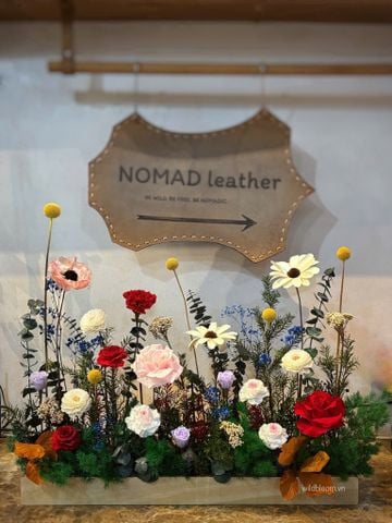 Khay hoa khô tone đỏ hồng M151247L