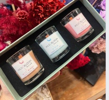 Set quà hoa và nến S34CF gói quà phong cách Furoshiki