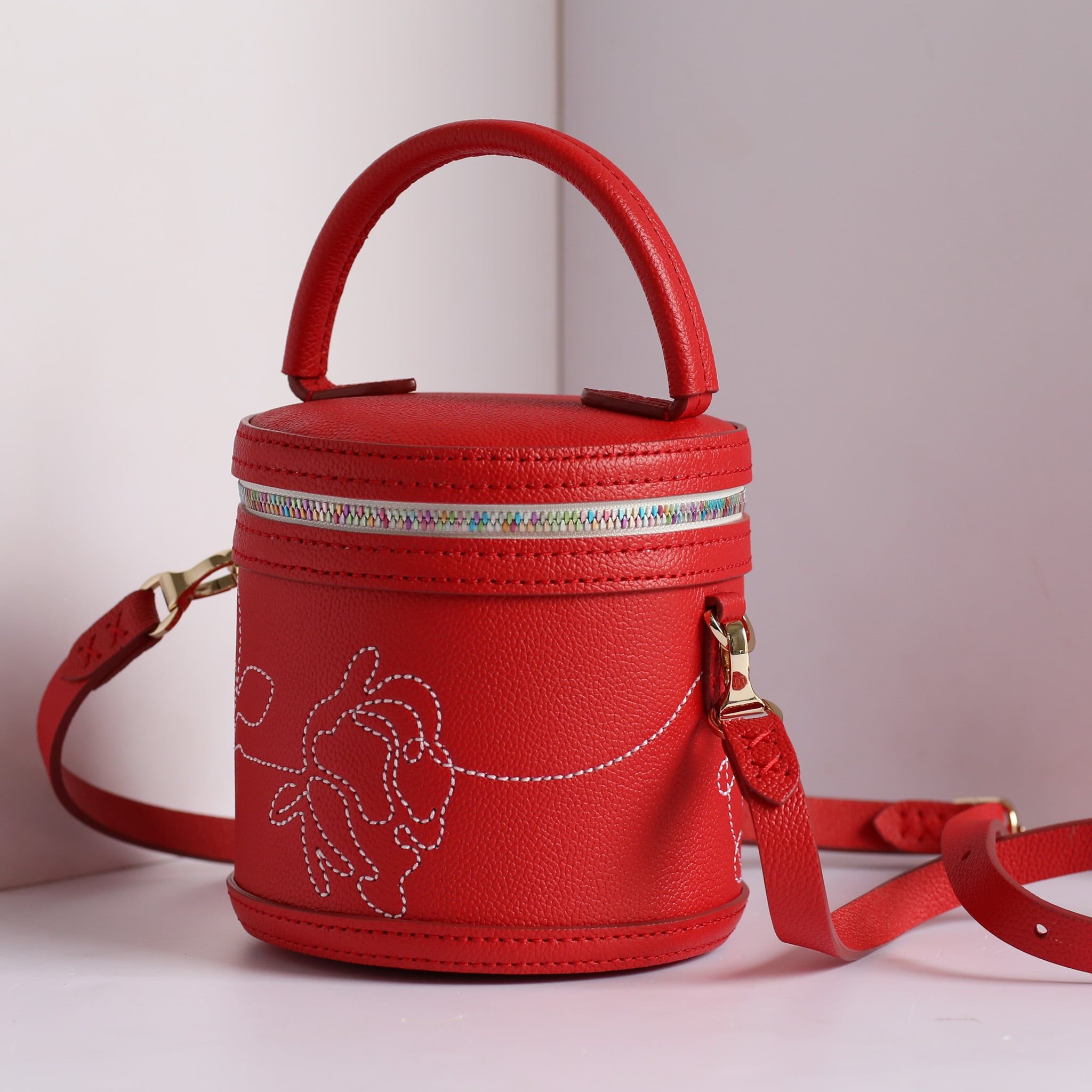  Túi The Box Do116 - Thêu Hoa Hồng 