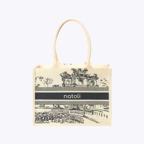 Túi cói vintage đi du lịch NATOLI BST Artisan Eco Jute Tote T36
