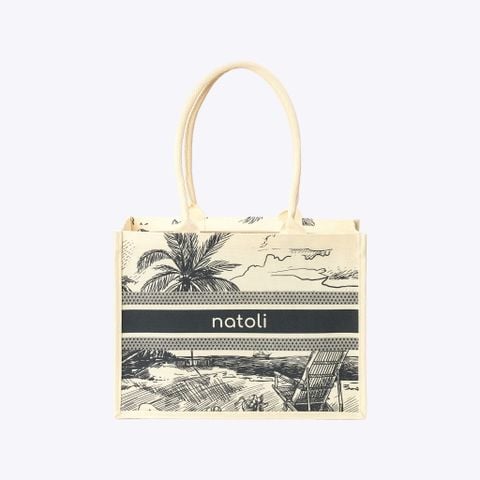 Túi cói vintage đi du lịch NATOLI BST Artisan Eco Jute Tote T36