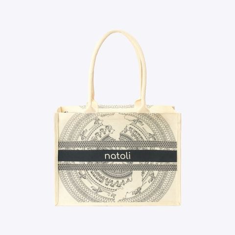 Túi cói vintage đi du lịch NATOLI BST Artisan Eco Jute Tote T36