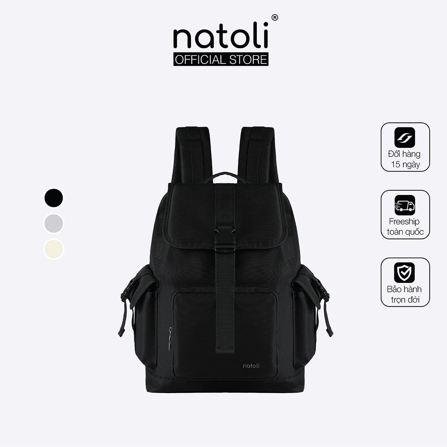Balo nam nữ học sinh NATOLI -  BST Buckle Flap Backpack B31