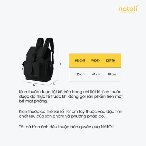 Balo nam nữ học sinh NATOLI -  BST Buckle Flap Backpack B31