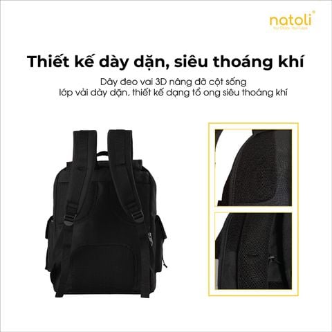 Balo nam nữ học sinh NATOLI -  BST Buckle Flap Backpack B31