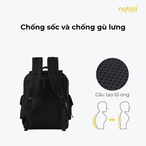 Balo nam nữ học sinh NATOLI -  BST Buckle Flap Backpack B31