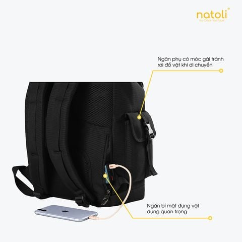 Balo nam nữ học sinh NATOLI -  BST Buckle Flap Backpack B31