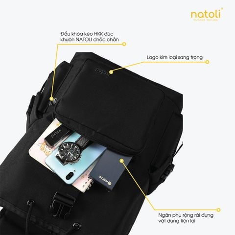 Balo nam nữ học sinh NATOLI -  BST Buckle Flap Backpack B31