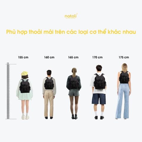 Balo nam nữ học sinh NATOLI -  BST Buckle Flap Backpack B31