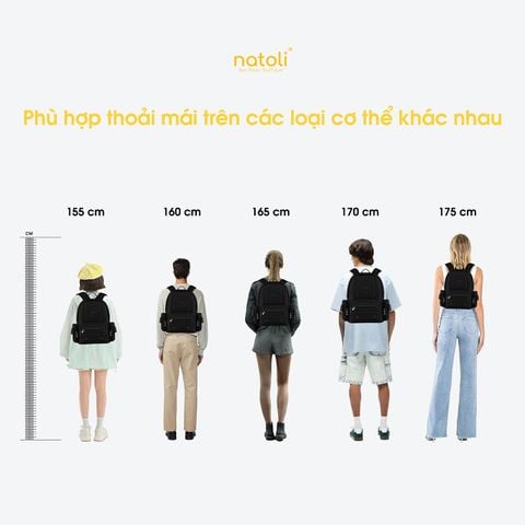 Balo đi học nam nữ NATOLI - BST Fashion Stripe Backpack B33