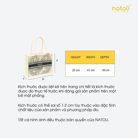 Túi cói vintage đi du lịch NATOLI BST Artisan Eco Jute Tote T36