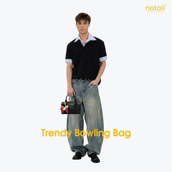 Túi đeo chéo da NATOLI - BST Trendy Bowling Bag T37