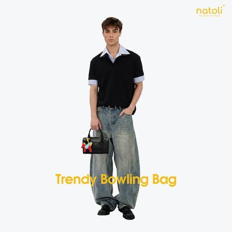 Túi đeo chéo da NATOLI - BST Trendy Bowling Bag T37