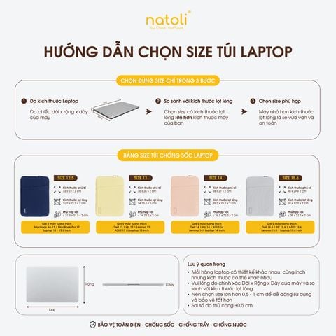 Túi chống sốc Laptop kháng nước Natoli - Eager laptop bag T7