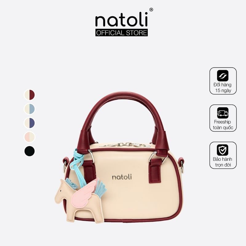 Túi đeo chéo da nam nữ NATOLI - BST Color-Block Crossbody Bag T39
