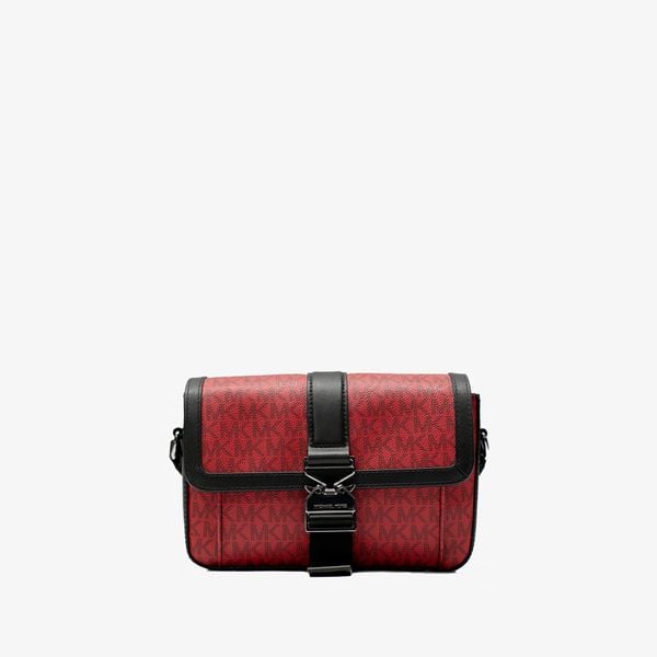  Michael Kors Hudson Signature Logo Crossbody Bag - Red 