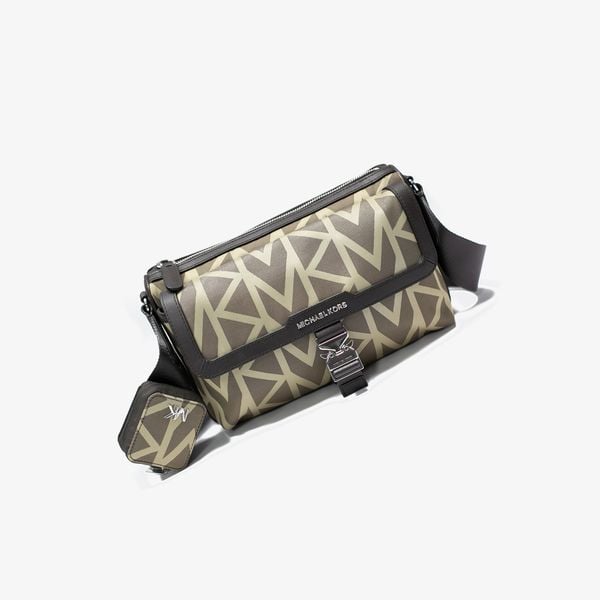  Michael Kors MK2000 Logo Jacquard Messenger Bag 