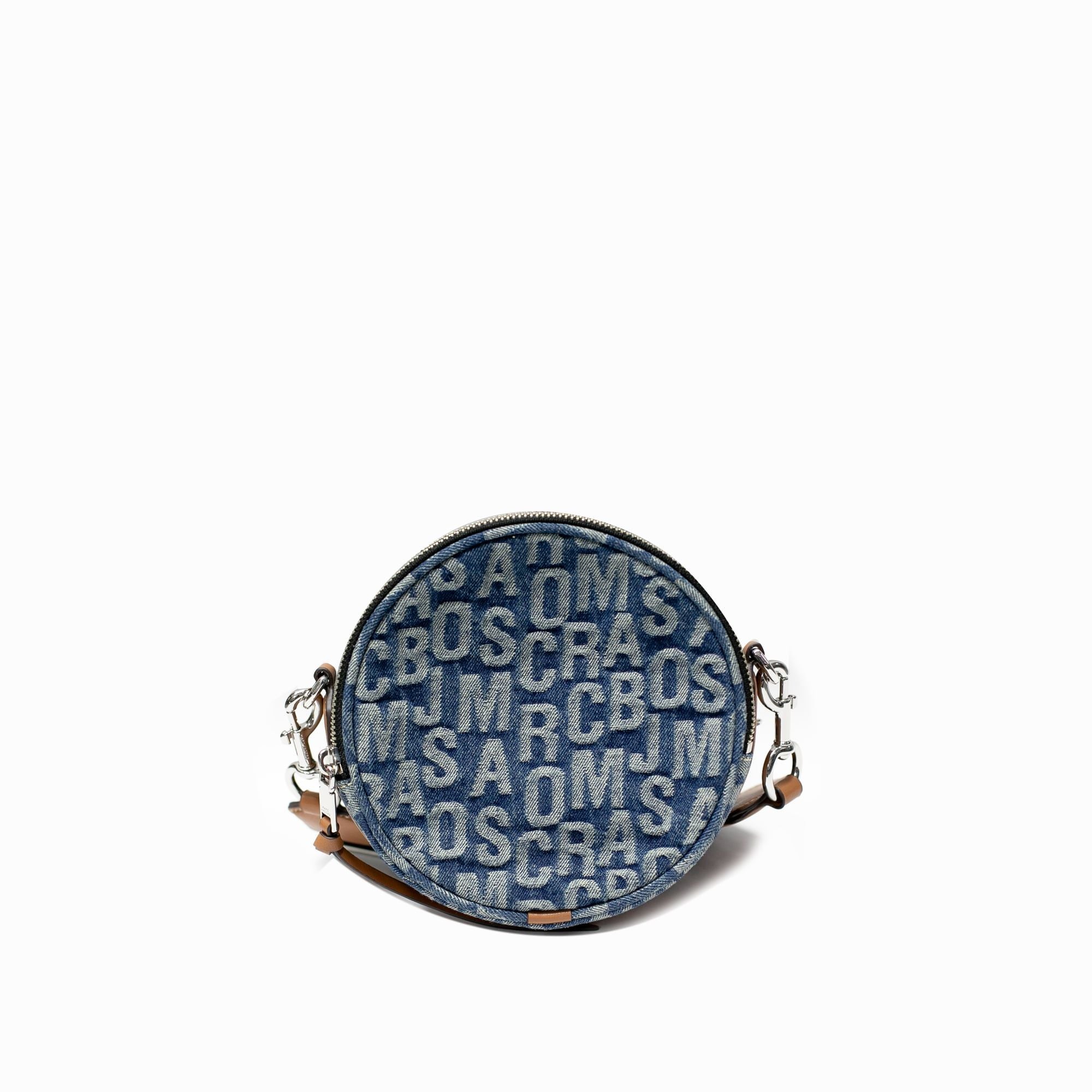  Marc Jacobs The Washed Monogram Blue Denim Circle Crossbody Bag 