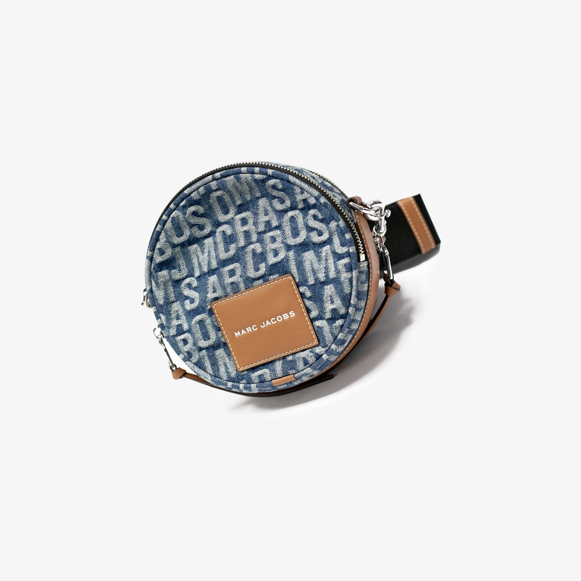  Marc Jacobs The Washed Monogram Blue Denim Circle Crossbody Bag 