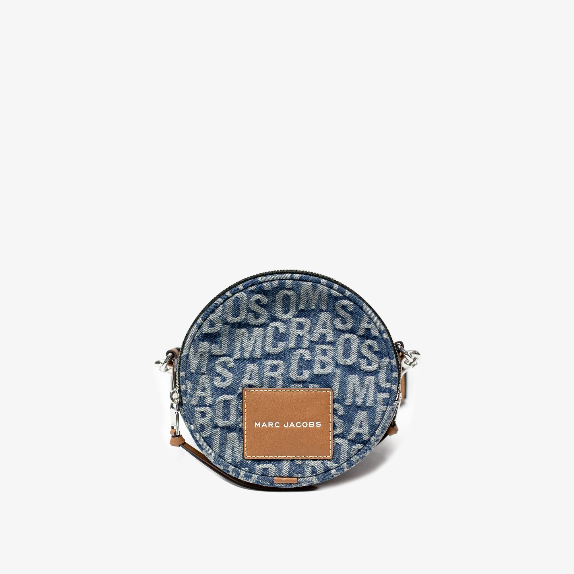  Marc Jacobs The Washed Monogram Blue Denim Circle Crossbody Bag 