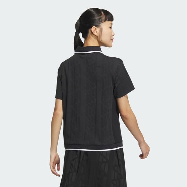  adidas Beyond Jacquard BOS Logo Short Sleeve Polo Shirt - Black 
