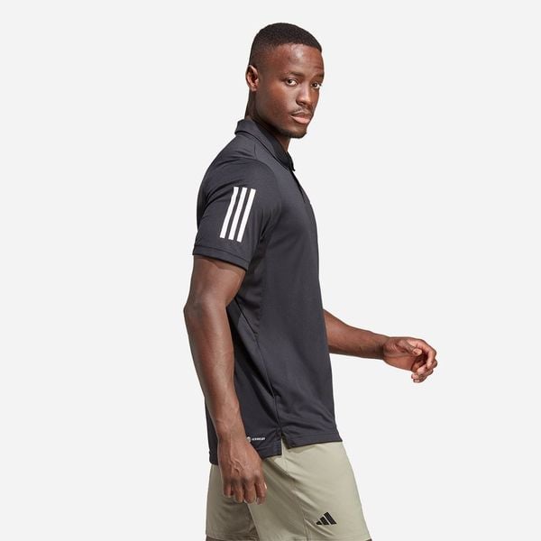  adidas Club 3-Stripes Tennis Polo Shirt - Black 