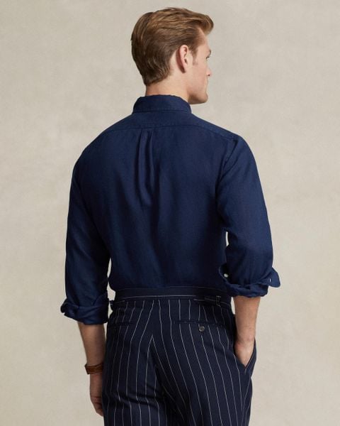  Polo Ralph Lauren Classic Fit Linen Shirt - Navy 