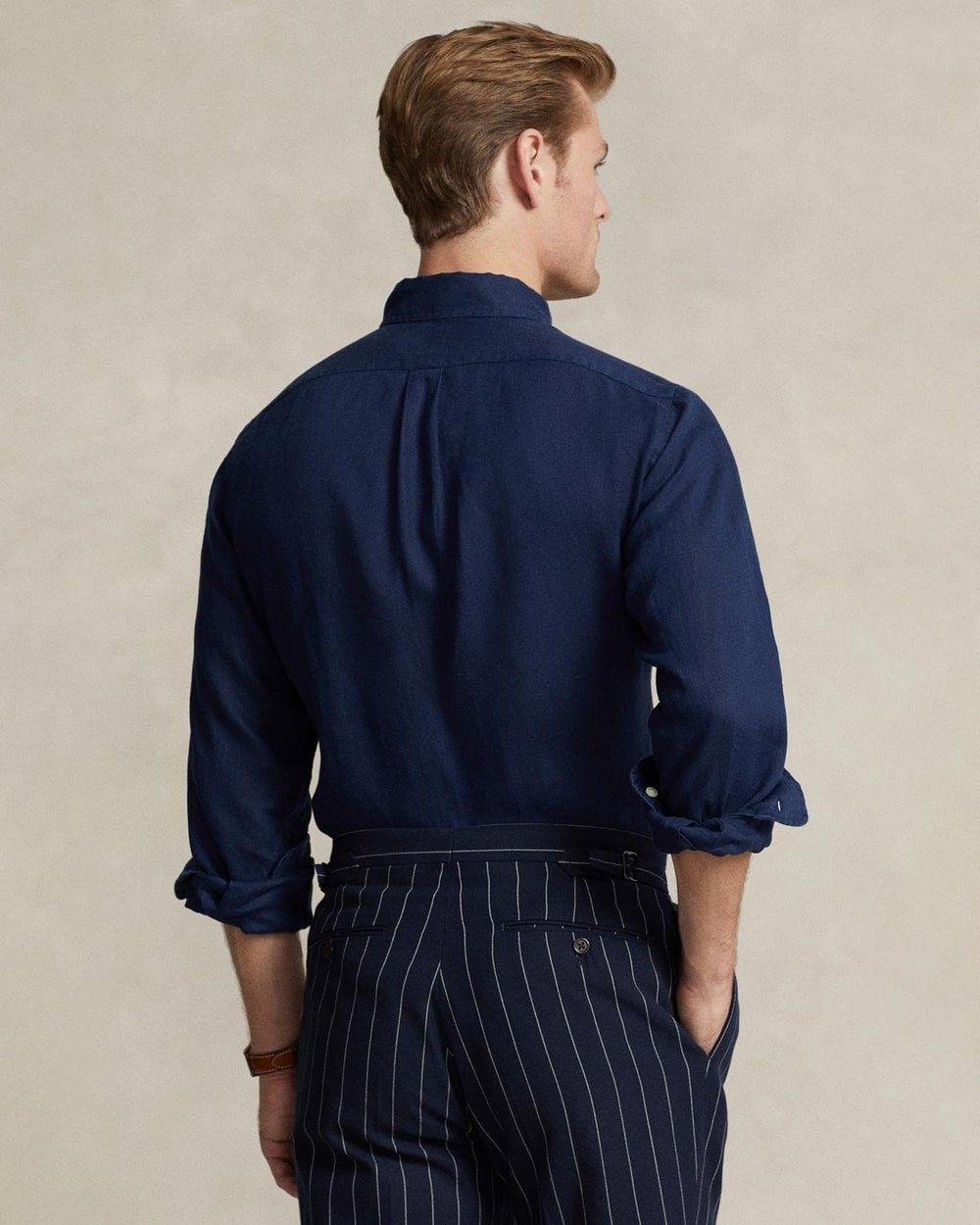  Polo Ralph Lauren Classic Fit Linen Shirt - Navy 