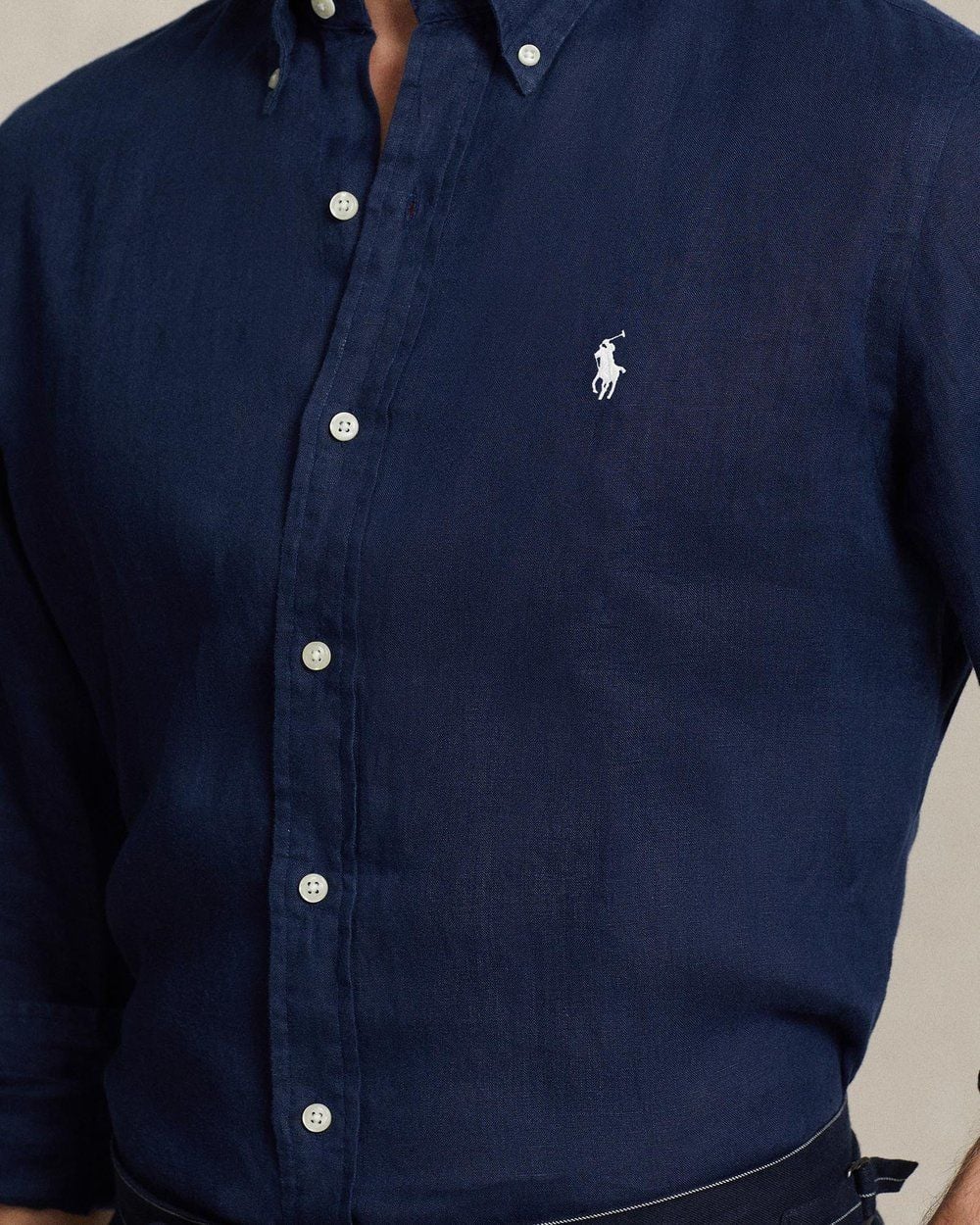  Polo Ralph Lauren Classic Fit Linen Shirt - Navy 