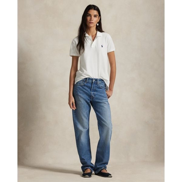  Ralph Lauren Classic Fit Mesh Polo Shirt - White 