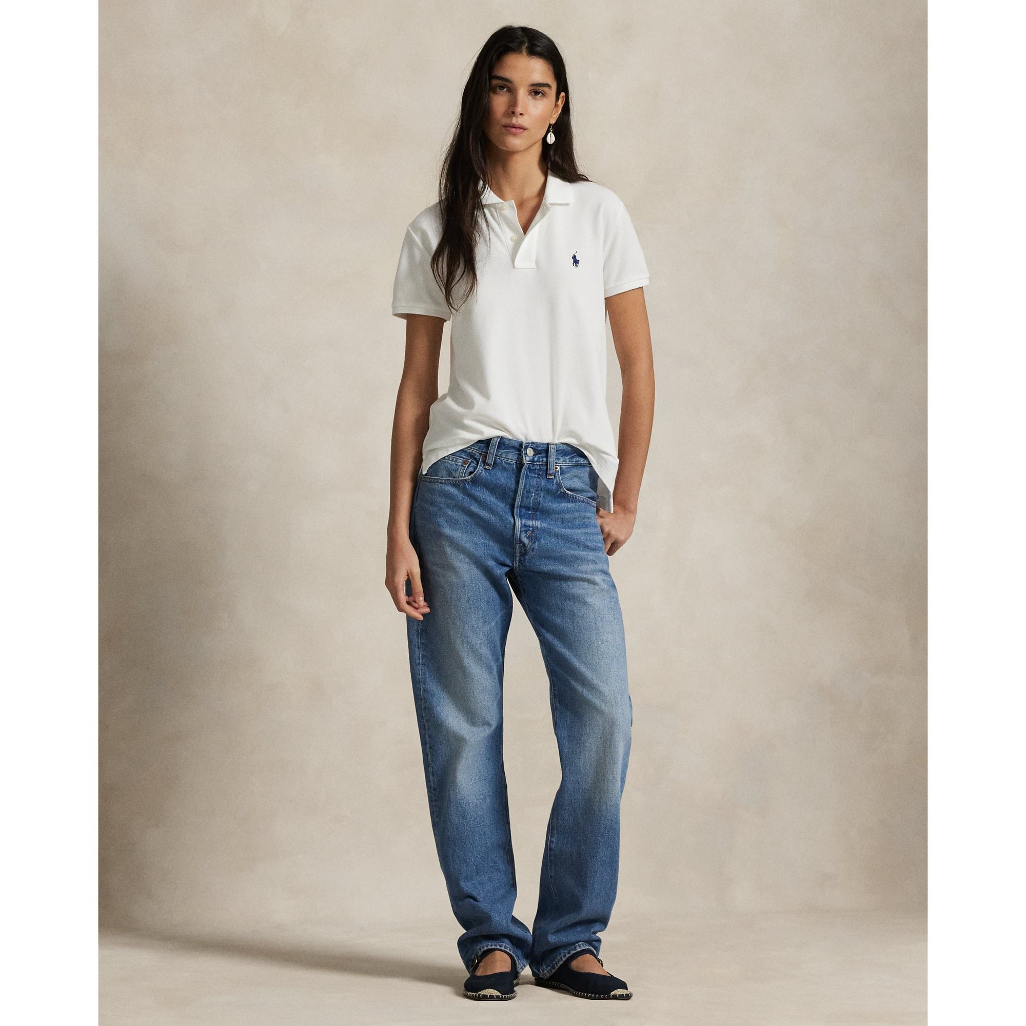  Ralph Lauren Classic Fit Mesh Polo Shirt Kids - White 