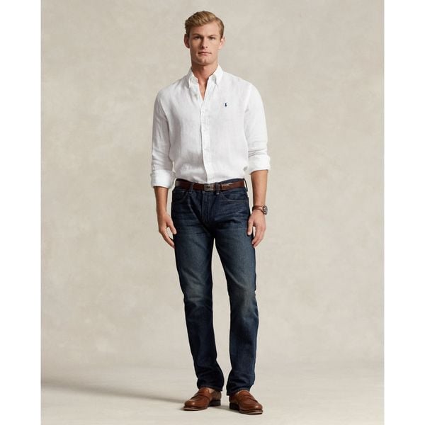  Ralph Lauren Custom Fit Linen Shirt - White 