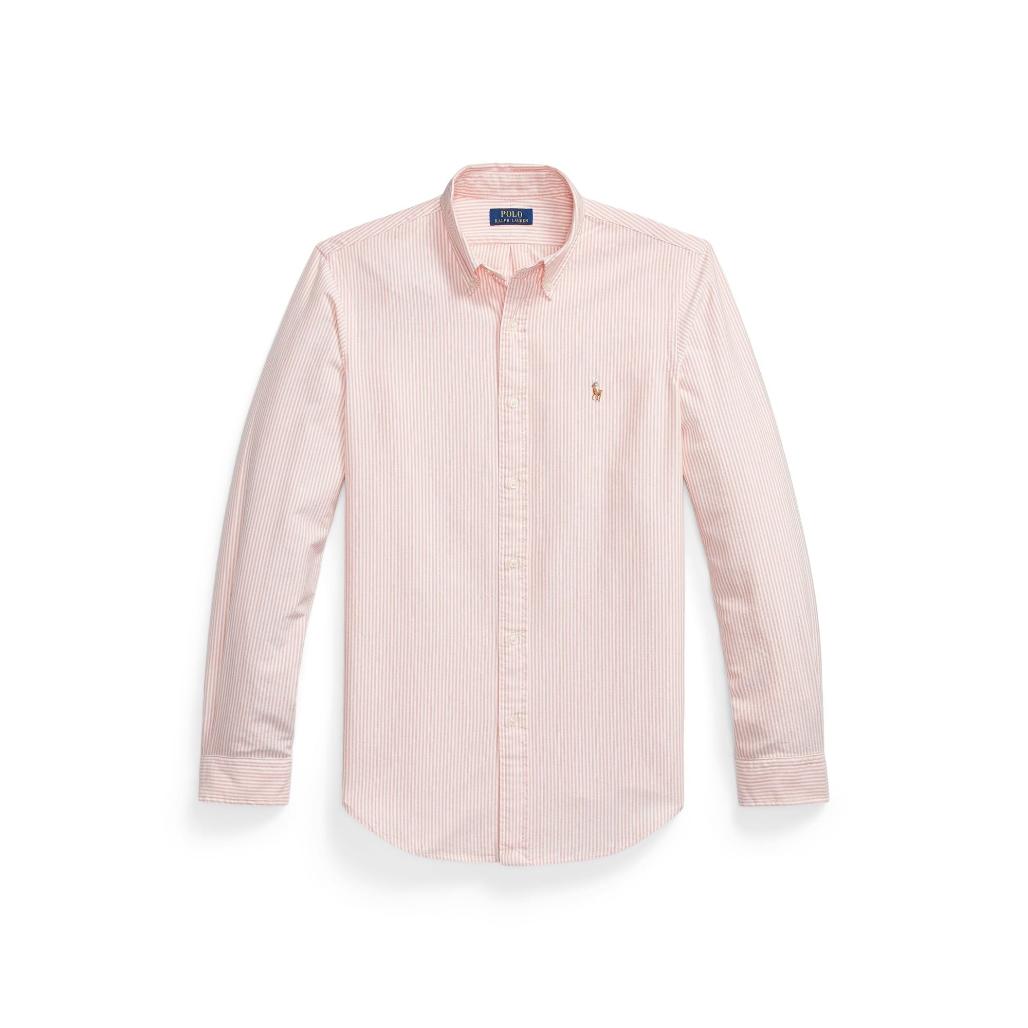  Ralph Lauren Classic Fit Striped Oxford Shirt - Peach 