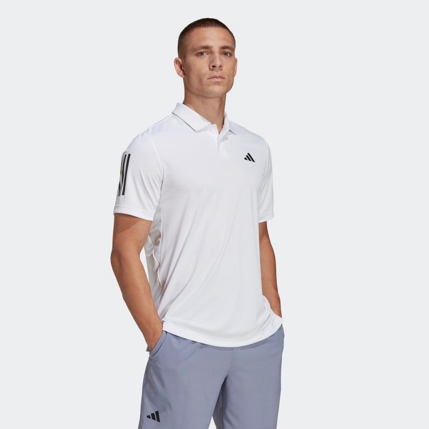  adidas Club 3-Stripes Tennis Polo Shirt - White 
