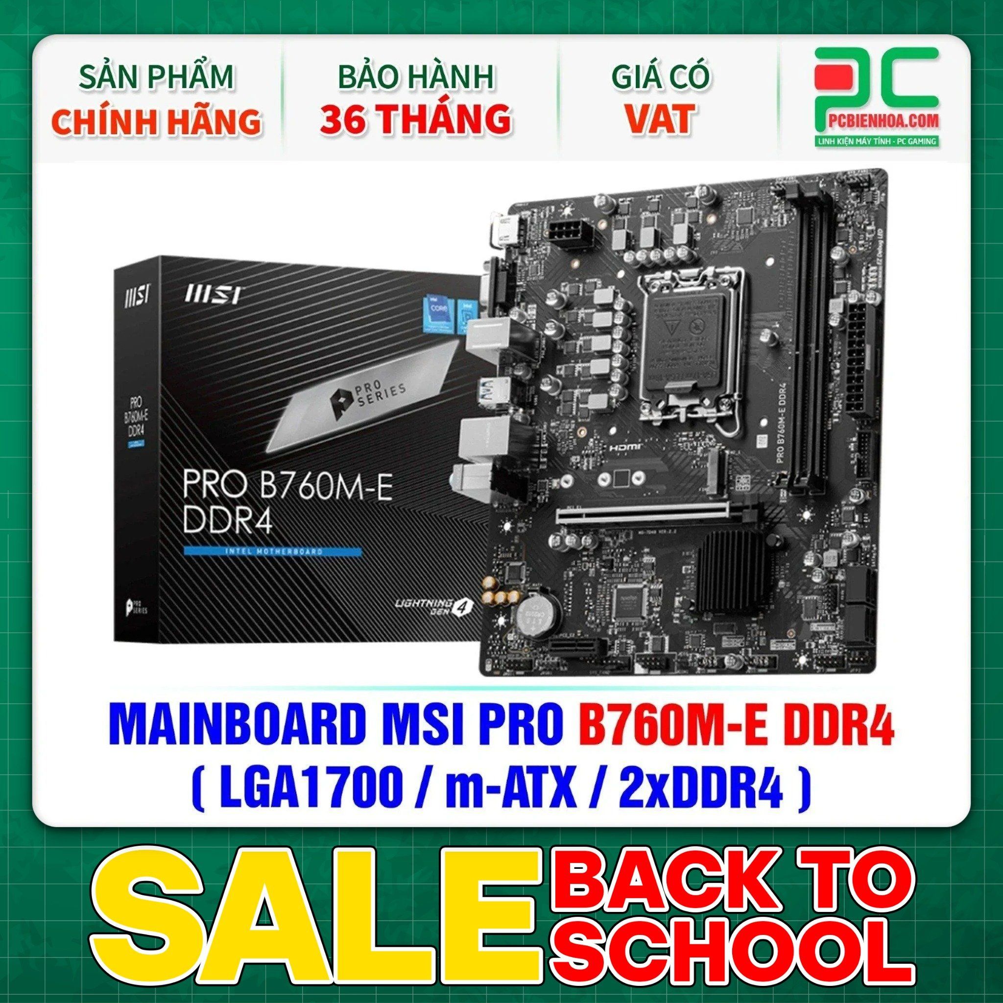  MAINBOARD MSI PRO B760M-E DDR4 ( LGA1700 / m-ATX / 2xDDR4 ) 