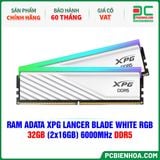  RAM ADATA XPG LANCER BLADE WHITE RGB - 32GB (2x16GB) 6000MHz DDR5 